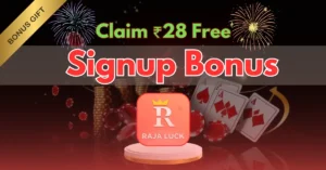 Providing information Raja Luck Signup Bonus, user can get 28 free