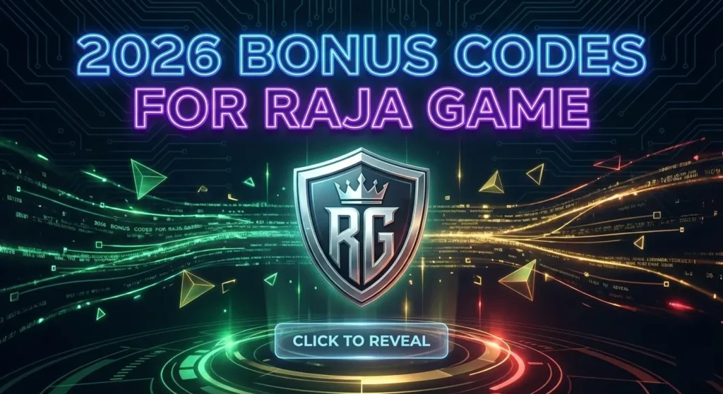 A graphic showcasing 2021 bonus codes for the Raia game, featuring colorful design and game-related imagery.